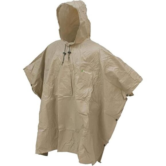FROGG TOGGS Waterproof Raincoat Breathable Rain Poncho Coat Adult Women's KHAKI - Picture 1 of 8